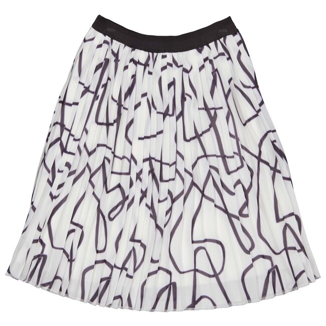 LEVV Meisjes rok - Tina - AOP Wit grijs gestreept