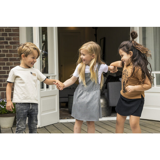 Frankie & Friends Meisjes jurk - Bumblebee B - Zwart/wit geruit