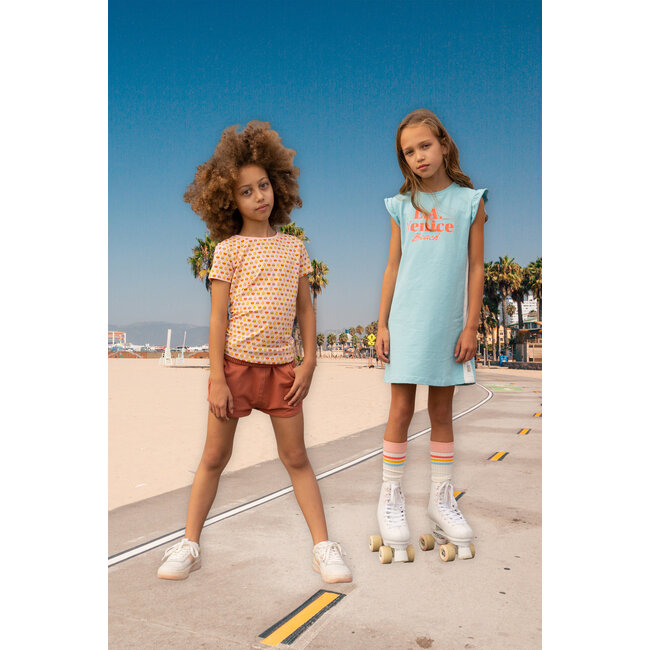 Moodstreet Meisjes t-shirt smiley AOP - Licht roze