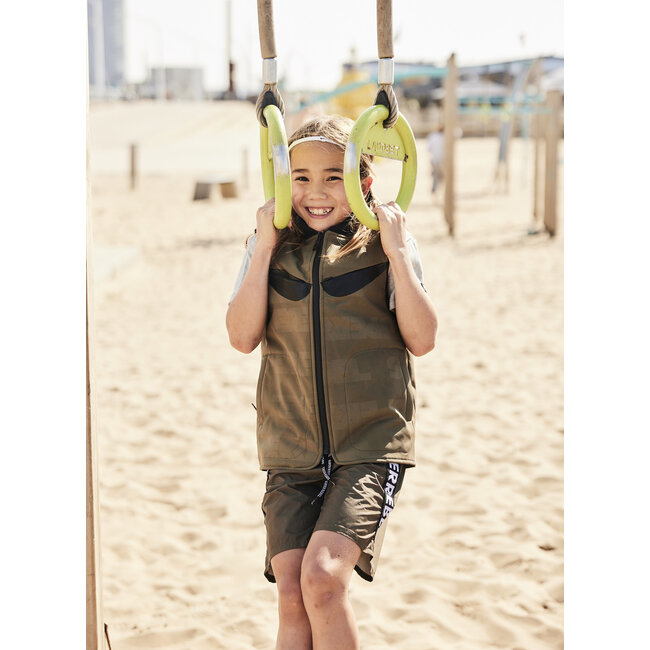 SUPERREBEL Jongens bodywarmer softshell Reef - Army groen