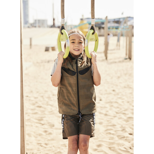 SUPERREBEL Jongens bodywarmer softshell Reef - Army groen