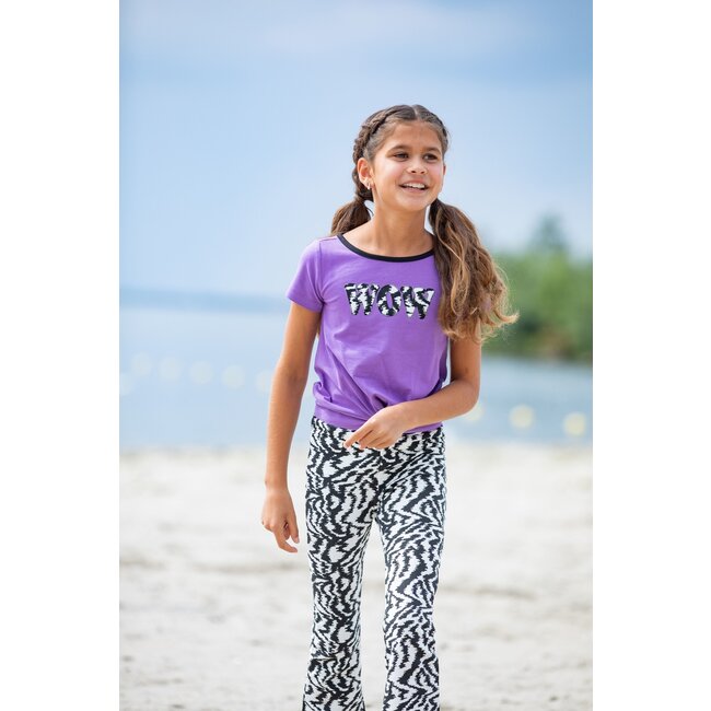 B.Nosy Meisjes t-shirt fancy artwork - Grape paars