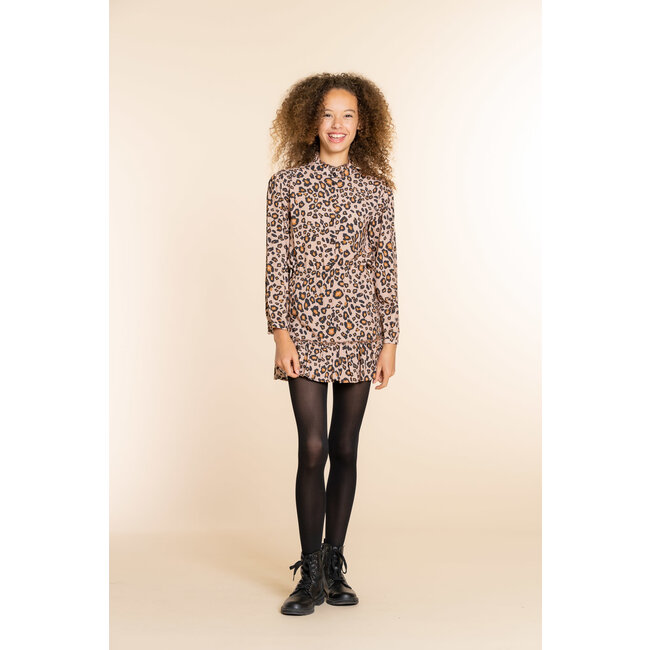 Geisha Meisjes top - Panter - Zand / Zwart