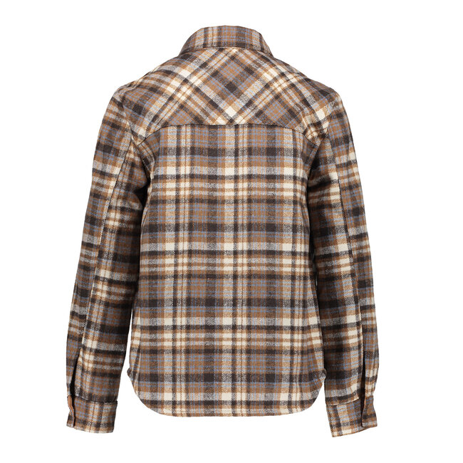 Geisha Meisjes blouse - Geruit - Cognac / Blauw