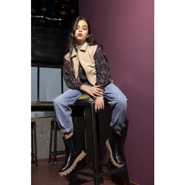 Indian Blue Jeans Meisjes shirt paisley - Zwart