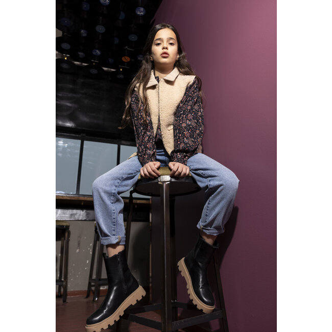 Indian Blue Jeans Meisjes shirt paisley - Zwart