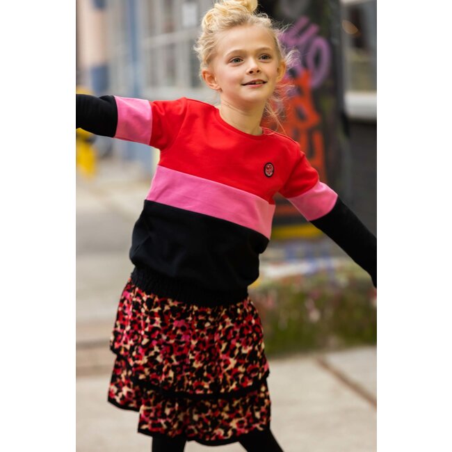 Quapi Meisjes rok - Rune - AOP luipaard roze