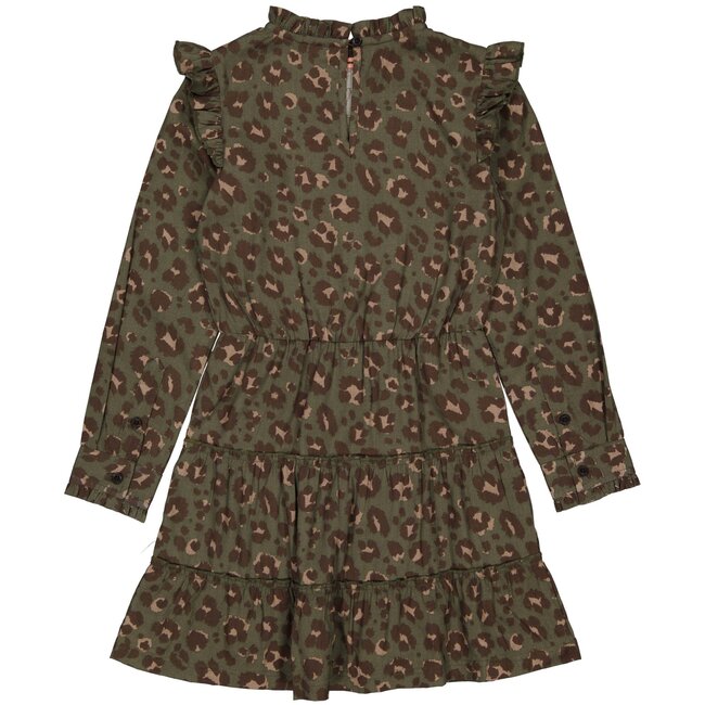 LEVV Meisjes jurk - Aida - AOP groen luipaard