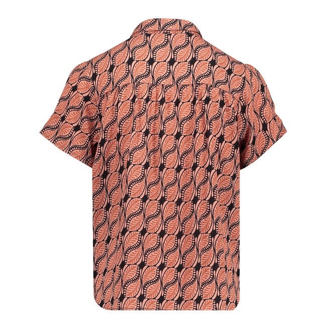 Geisha Meisjes blouse AOP - licht terra/zwart