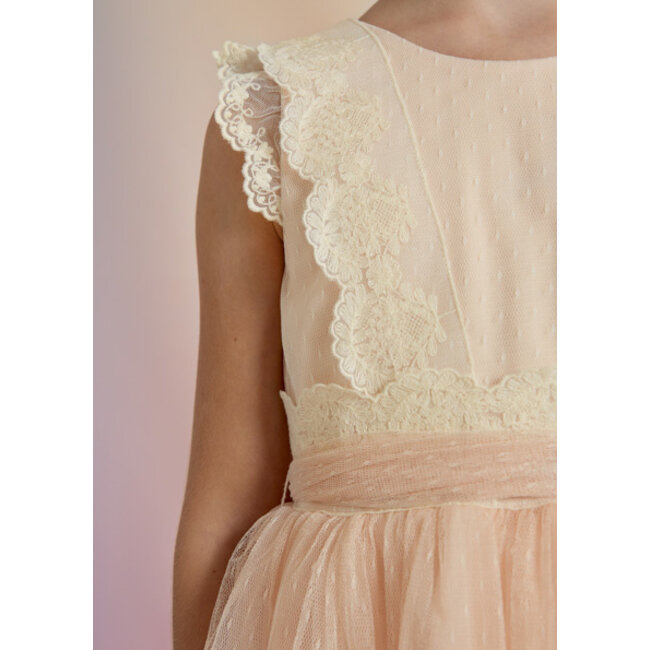 Abel & Lula Meisjes jurk tule plumeti - Nectar