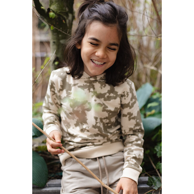 LEVV Jongens hoodie - Dazz - Grijs zand tie dye