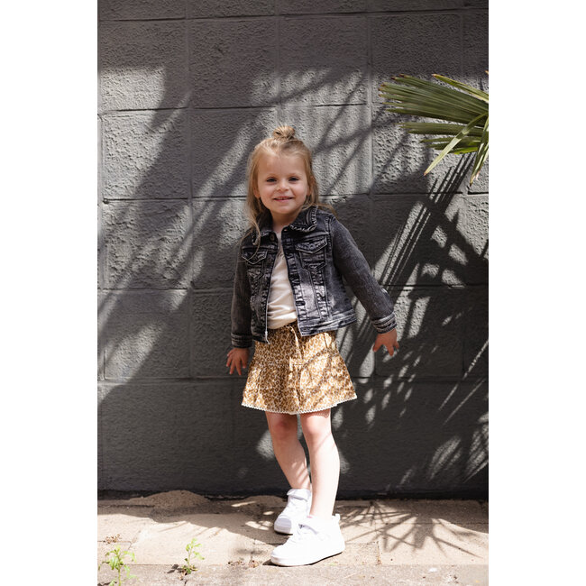 LEVV Little Meisjes rok - Evelien - AOP Creme luipaard