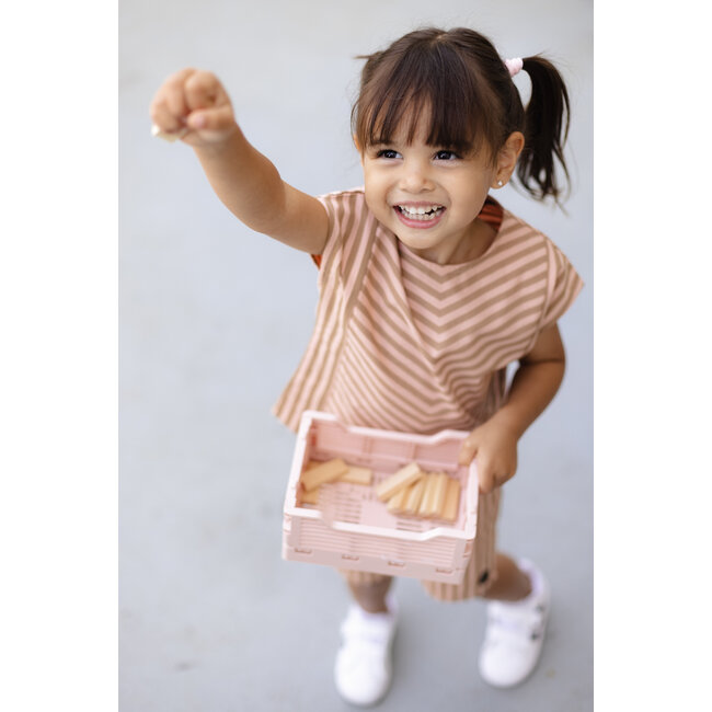 LEVV Little Meisjes blouse - Eleke - Taupe streep