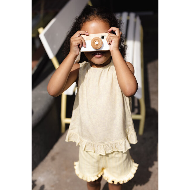 LEVV Little Meisjes short - Estrela - Vanille geel