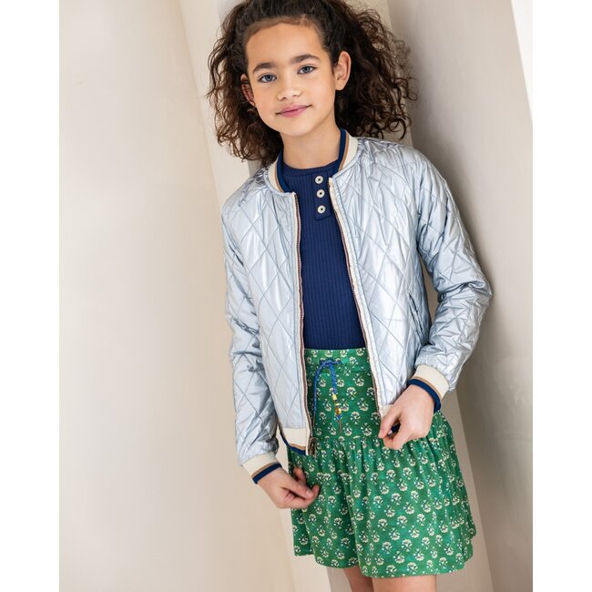 Like Flo Meisjes rok crepe - Groen bloemen