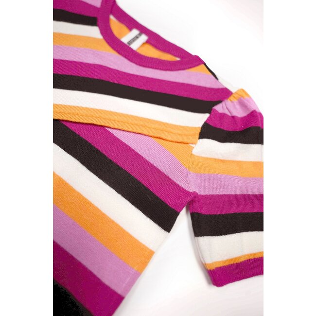 B.Nosy Meisjes top multi color - Orchidee streep