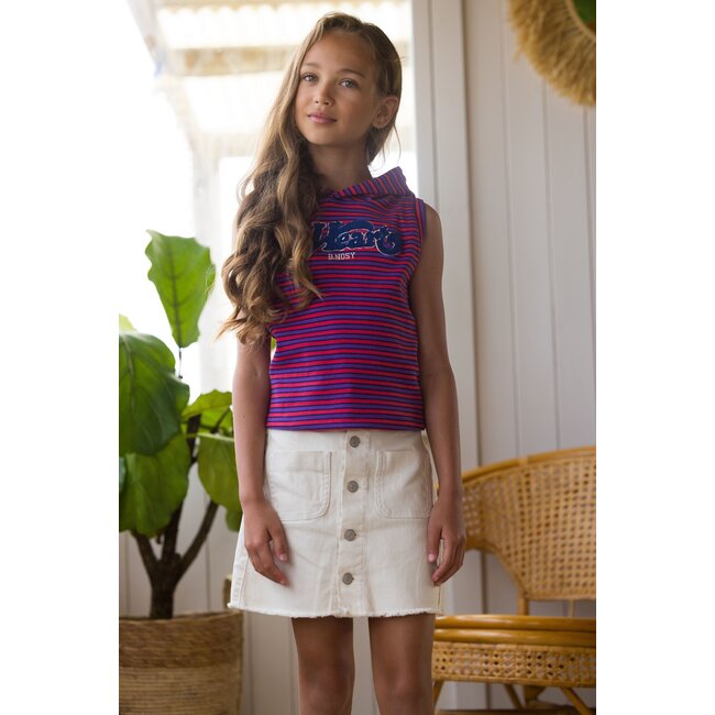 B.Nosy Meisjes top met capuchon - Ster streep