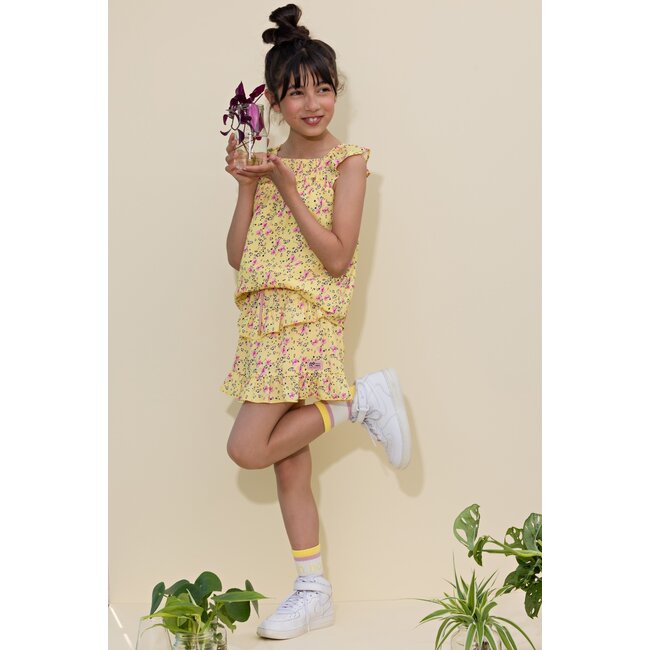 NoNo Meisjes top smock - Tommy - Lemon drop