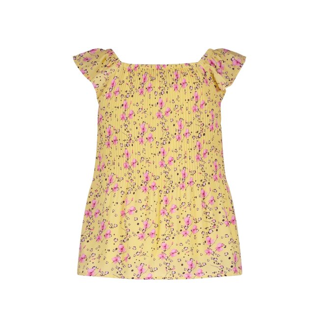 NoNo Meisjes top smock - Tommy - Lemon drop
