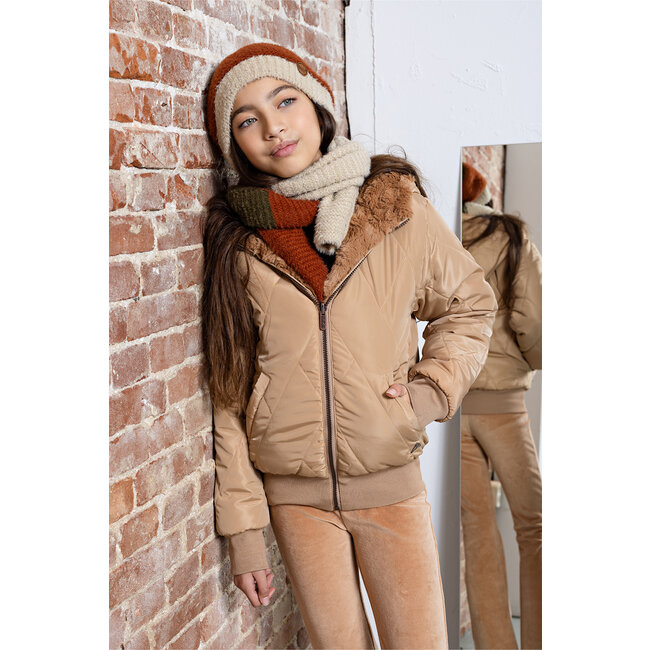 NoBell Meisjes muts en sjaal - Romy - Army groen