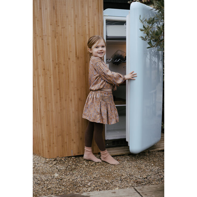 LEVV Little Meisjes blouse - Gest - AOP bloemen blauw