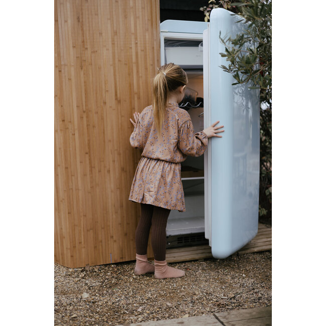 LEVV Little Meisjes blouse - Gest - AOP bloemen blauw