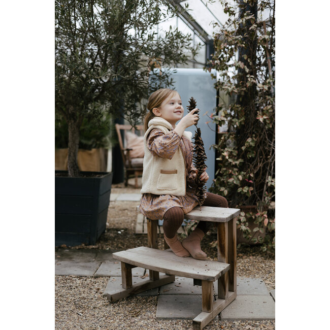 LEVV Little Meisjes blouse - Gest - AOP bloemen blauw