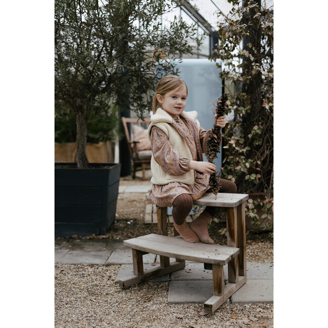 LEVV Little Meisjes blouse - Gest - AOP bloemen blauw