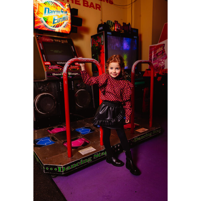 Quapi Meisjes blouse - Alexia - AOP retro lime groen