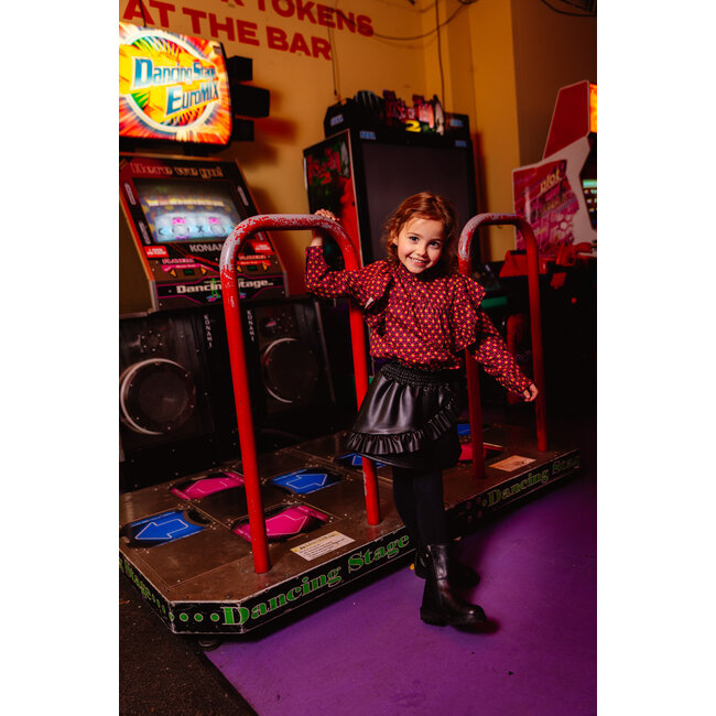 Quapi Meisjes blouse - Alexia - AOP retro lime groen