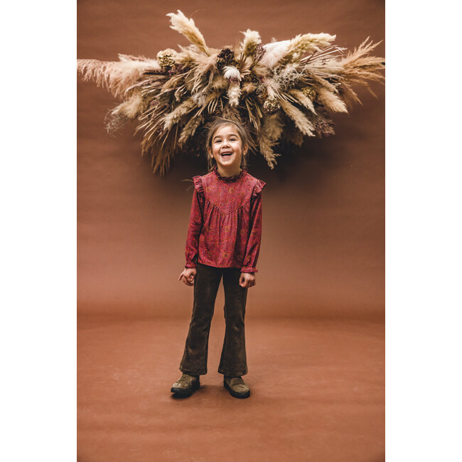 LOOXS Little Meisjes blouse viscose - Framboos paisley