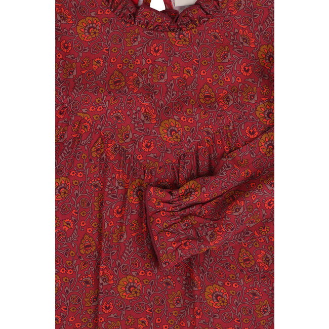 LOOXS Little Meisjes blouse viscose - Framboos paisley