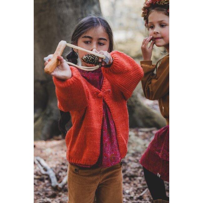 LOOXS Little Meisjes blouse viscose - Framboos paisley