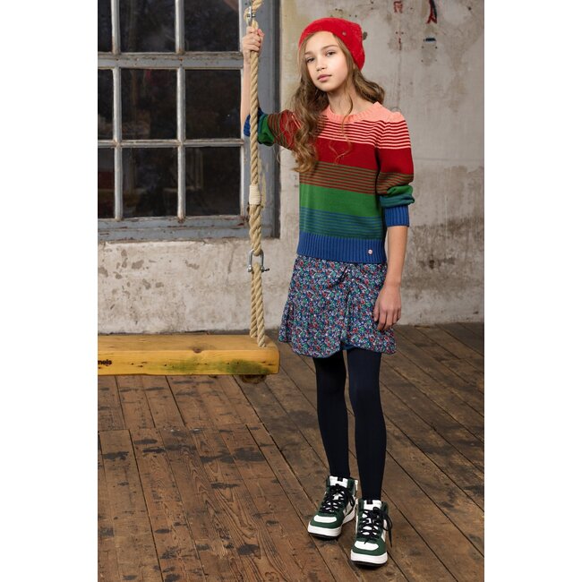 NoNo Meisjes rok floral - Nadia - Ensign blauw