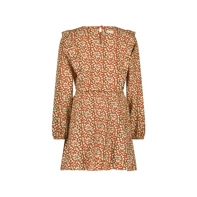 B.Nosy Meisjes jurk bloemenprint bruin - Bibi - Floral beyond AOP