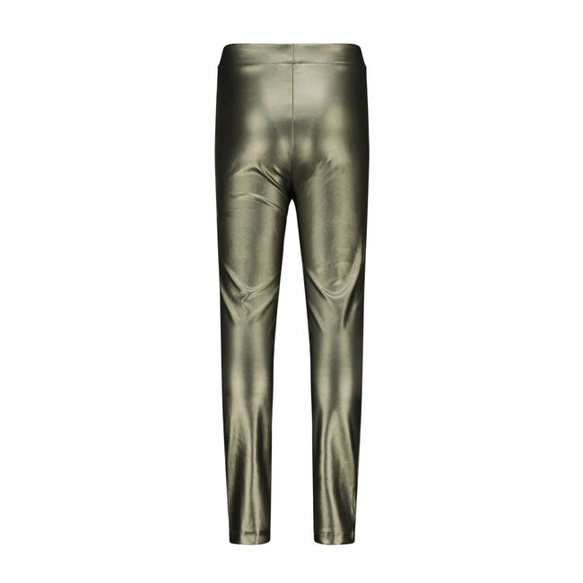 Like Flo Meisjes skinny broek nep leer - Army metallic