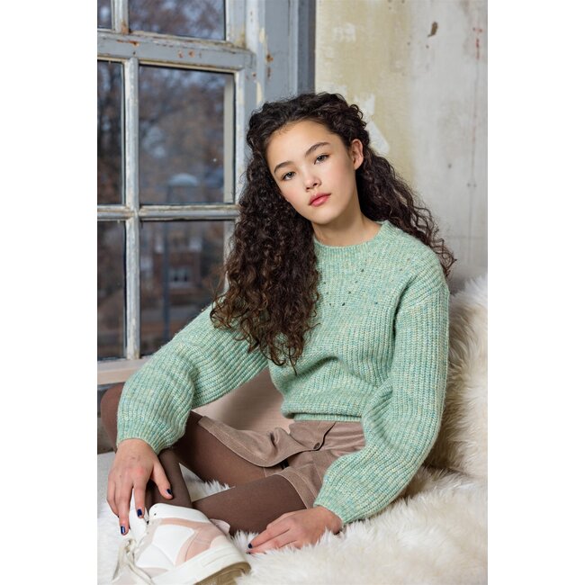 NoBell Meisjes broek suede - Sinda - Donker roast bruin