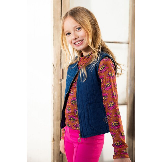 B.Nosy Meisjes shirt bruin - Oisin - Original bloemen