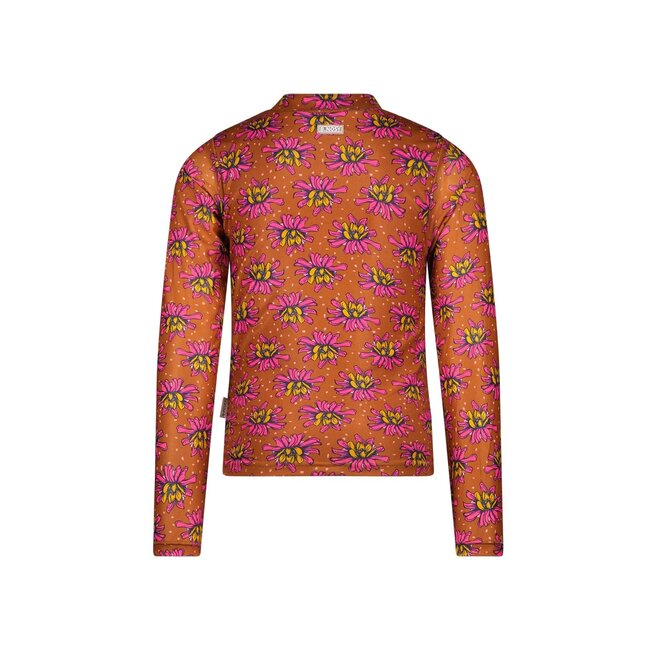 B.Nosy Meisjes shirt bruin - Oisin - Original bloemen