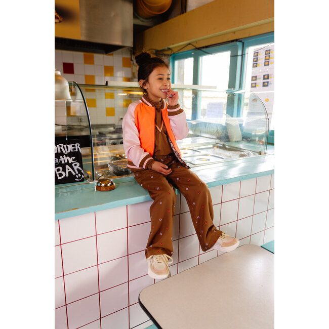 Quapi Meisjes broek - Aaltje - AOP bloemen bruin