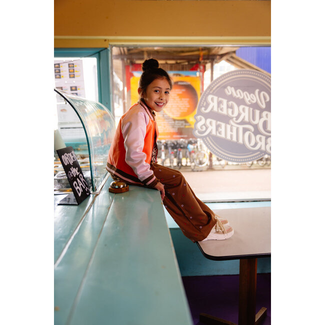 Quapi Meisjes broek - Aaltje - AOP bloemen bruin