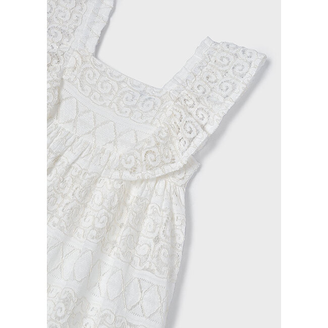 Mayoral Meisjes jurk kant - Natural