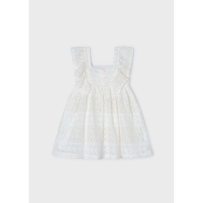 Mayoral Meisjes jurk kant - Natural