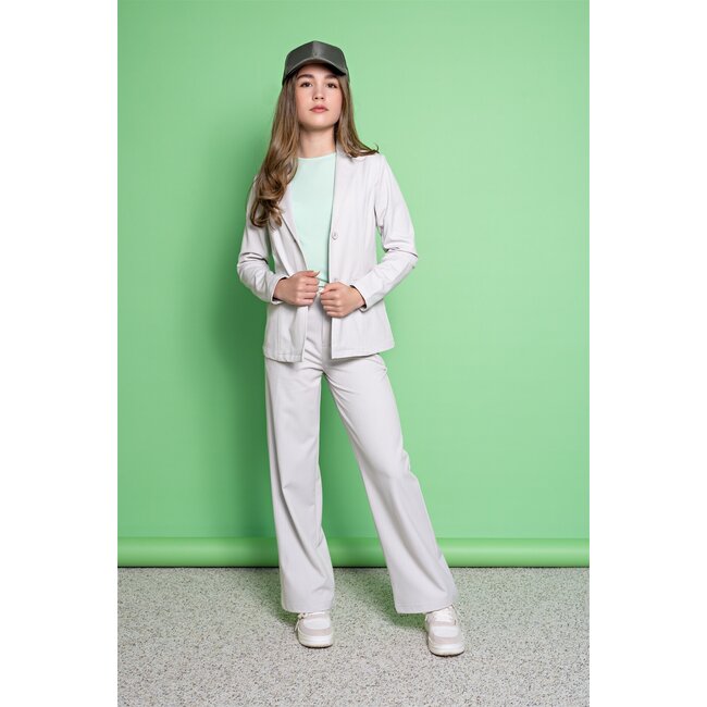 NoBell Meisjes broek wide leg - Sayla - Zilver grijs