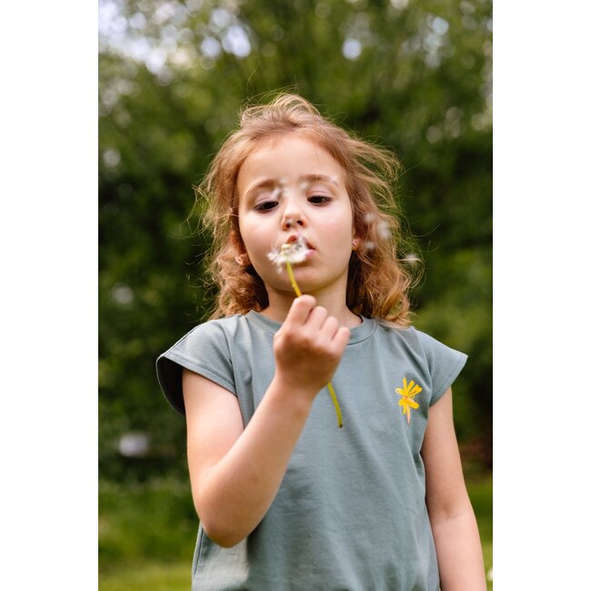 Quapi Meisjes crop top - Beertje - Donker groen
