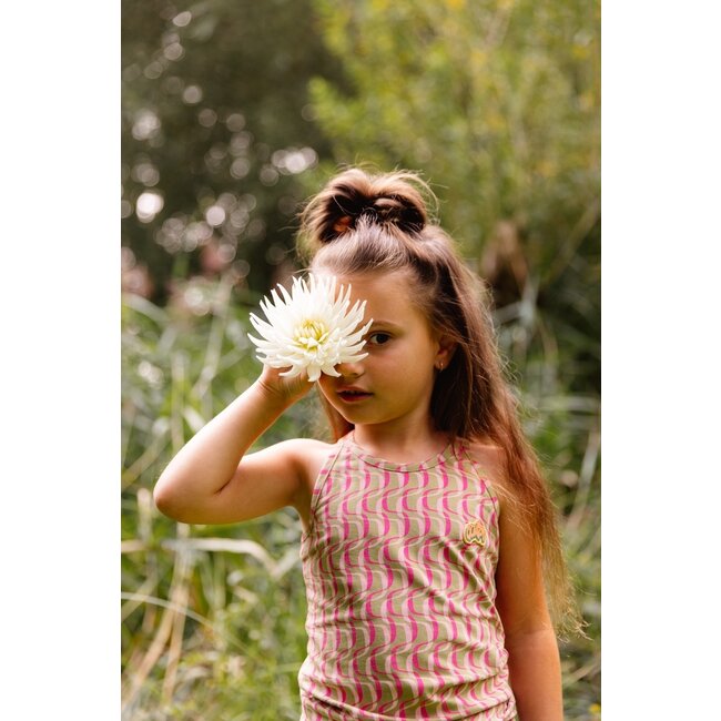 Quapi Meisjes top - Birthe - AOP roze gestreept