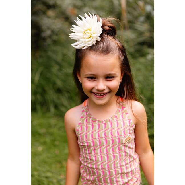 Quapi Meisjes top - Birthe - AOP roze gestreept