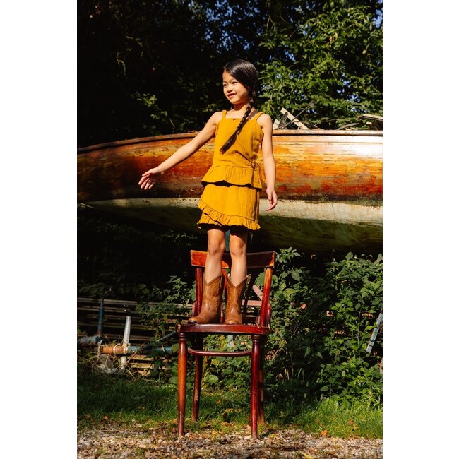 Quapi Meisjes top - Bloom - Fudge bruin