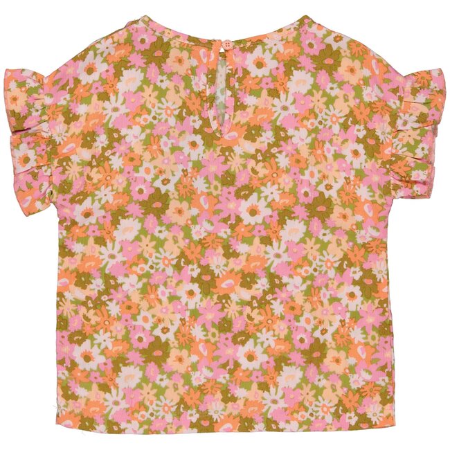 Quapi Meisjes blouse - Bodee - AOP roze bloemen