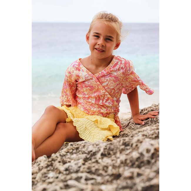 Quapi Meisjes blouse - Boudy - AOP bloemen wit